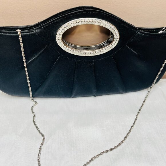 Timeless Elegance: Vintage Black Satin Handbag - Picture 10 of 10